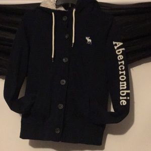 Abercrombie & Fitch button up Sherpa lined hoodie.